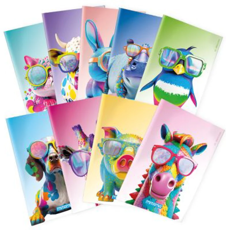 Caiet Mitama, A4, 40+2 file, 5 mm patratele, design animale