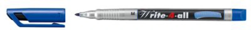 Marker permanent Stabilo, Write-4-All, corp plastic, varf rotund, 1 mm, albastru