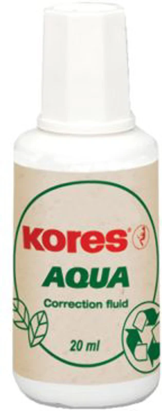 Fluid corector Kores, 20 ml, pe baza de apa, aplicator cu pensula