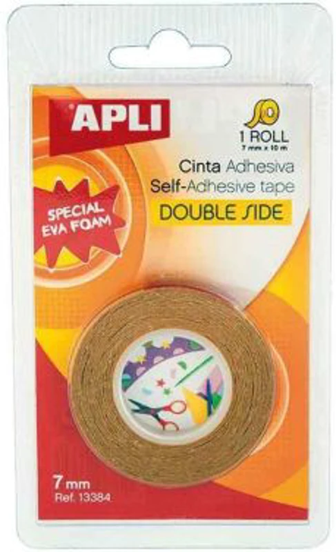 Banda dublu adeziva, Apli, transparenta, 7 mm x 10 m