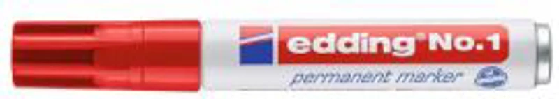 Marker permanent Edding No. 1, corp aluminiu, varf retezat, 1-5 mm, negru