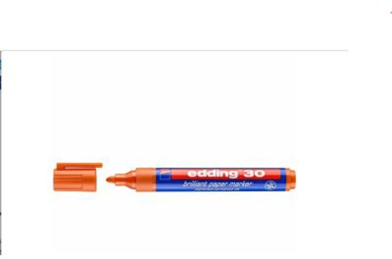 Marker permanent Edding 30, corp din plastic reciclabil, varf rotund, 1. 5-3 mm, portocaliu