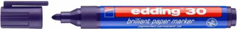 Marker permanent Edding 30, corp din plastic reciclabil, varf rotund, 1. 5-3 mm, violet