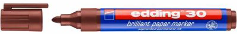 Marker permanent Edding 30, corp din plastic reciclabil, varf rotund, 1. 5-3 mm, maro