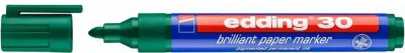 Marker permanent Edding 30, corp din plastic reciclabil, varf rotund, 1. 5-3 mm, verde