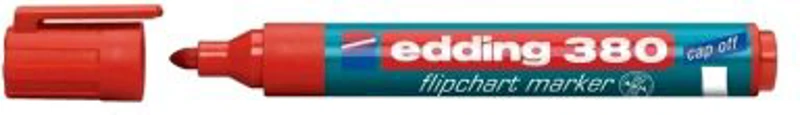 Marker Edding 380 pentru flipchart, varf rotund, 1. 5-3 mm, rosu