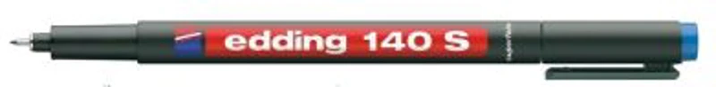Marker permanent Edding OHP 140S, corp plastic, varf rotund, 0. 3 mm, albastru