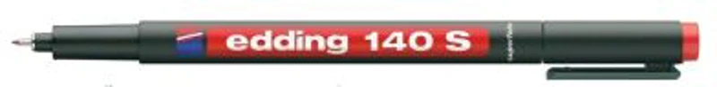 Marker permanent Edding OHP 140S, corp plastic, varf rotund, 0. 3 mm, rosu