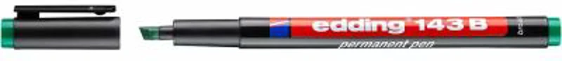 Marker permanent Edding 143 B, corp plastic, varf tesit, 1-3 mm, verde