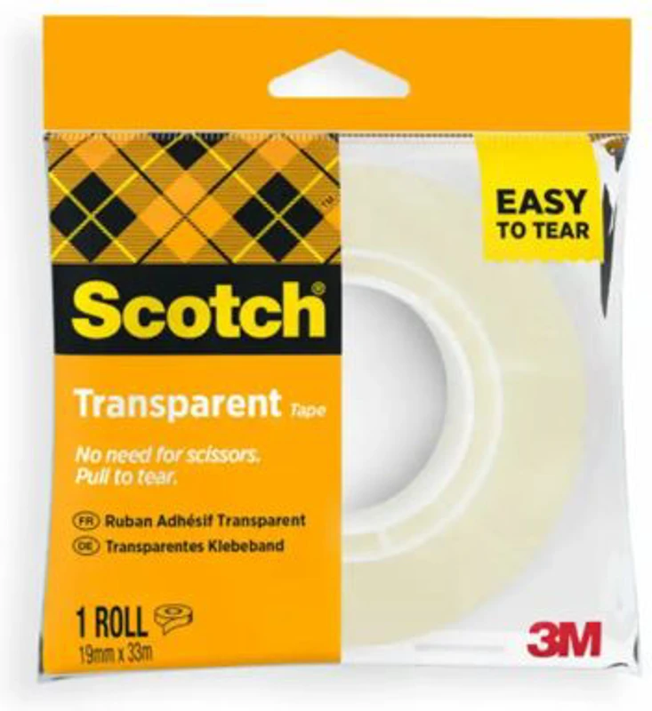 Banda adeziva Scotch transparenta, 19 mm x 33 m