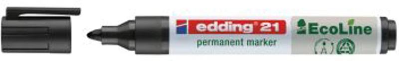 Marker permanent Edding Ecoline, varf rotund, 1. 5-3 mm, negru