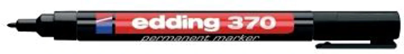 Marker permanent Edding 370, corp plastic, varf rotund, 1 mm, negru