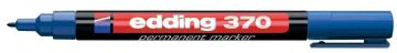 Marker permanent Edding 370, corp plastic, varf rotund, 1 mm, albastru