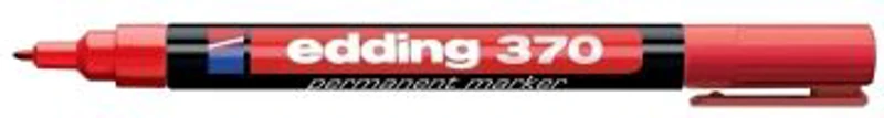Marker permanent Edding 370, corp plastic, varf rotund, 1 mm, rosu