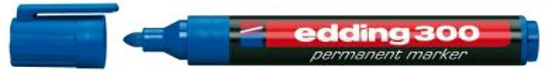 Marker permanent Edding 300, corp plastic, varf rotund, 1. 5-3 mm, albastru