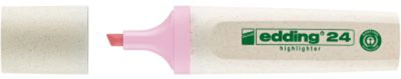 Textmarker Edding Ecoline 24, corp din plastic reciclat, varf tesit, 2-5 mm, roz pastel