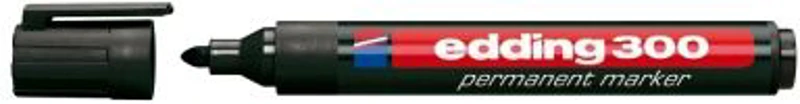 Marker permanent Edding 300, corp plastic, varf rotund, 1. 5-3 mm, negru