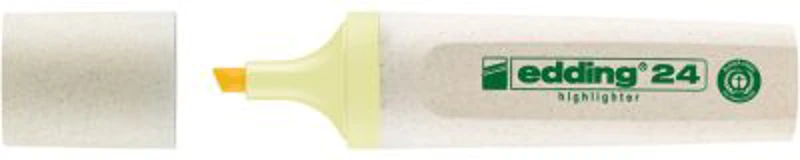 Textmarker Edding Ecoline 24, corp din plastic reciclat, varf tesit, 2-5 mm, galben pastel