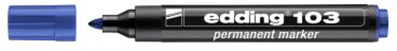 Marker Edding 103 permanent, varf rotund 1. 5-3mm, albastru