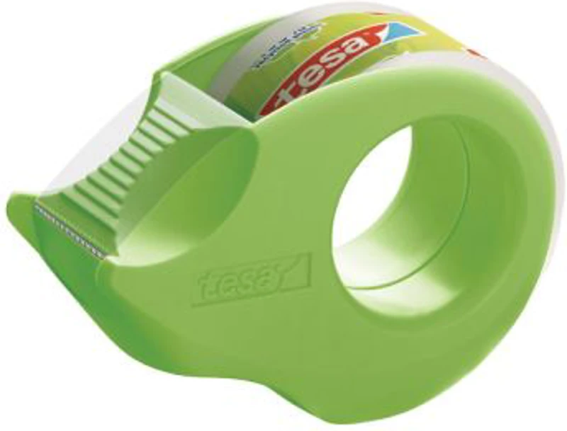 Banda adeziva Tesa Ecologo transparenta, 19 mm x 10 m, cu Mini dispenser