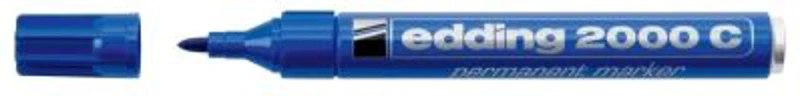 Marker permanent Edding 2000C, corp metalic, varf rotund, 1. 5-3 mm, albastru