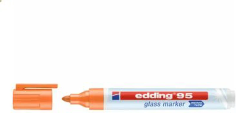Marker pentru sticla Edding 95, corp plastic, varf rotund, 1. 5-3 mm, portocaliu