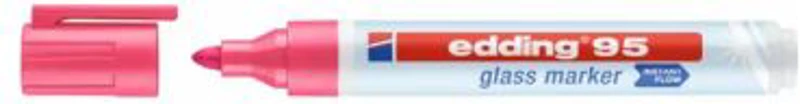 Marker pentru sticla Edding 95, corp plastic, varf rotund, 1. 5-3 mm, roz