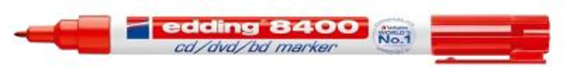 Marker permanent Edding 8400, pentru CD/DVD/BD, corp plastic, varf rotund, 0. 75 mm, rosu