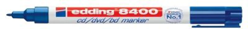 Marker permanent Edding 8400, pentru CD/DVD/BD, corp plastic, varf rotund, 0. 75 mm, albastru