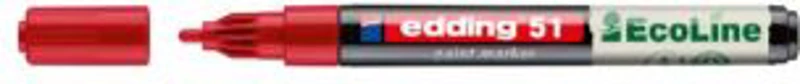 Marker cu vopsea edding Ecoline 51, corp din plastic reciclat, varf rotund, 1-2 mm, rosu