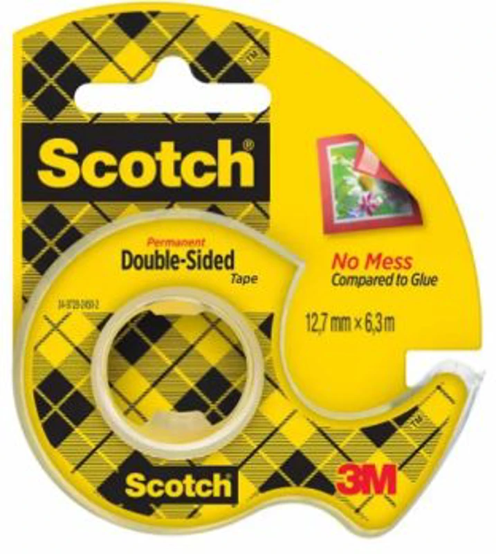 Banda dublu adeziva transparenta 3M Scotch cu dispenser, 12, 7 mm x 6, 3 m, 1 bucata/ pachet