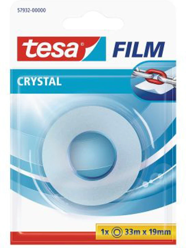 Banda adeziva Tesa Crystal, 19 mm x 33 m