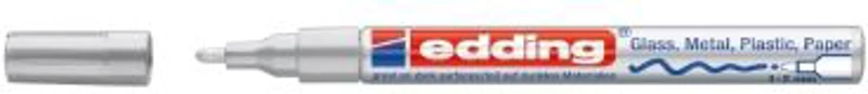 Marker permanent Edding 751 cu vopsea, corp metalic, varf rotund, 1-2 mm, argintiu