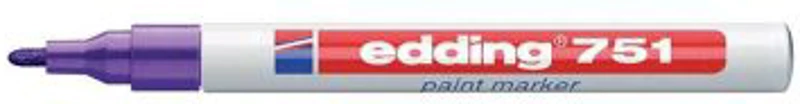 Marker permanent Edding 751 cu vopsea, corp metalic, varf rotund, 1-2 mm, mov