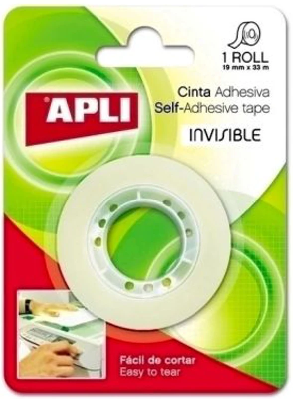 Banda adeziva Apli Invisible, 19 mm x 33 m