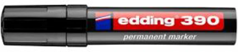 Marker permanent Edding 390, corp plastic, varf retezat 4-12 mm, negru
