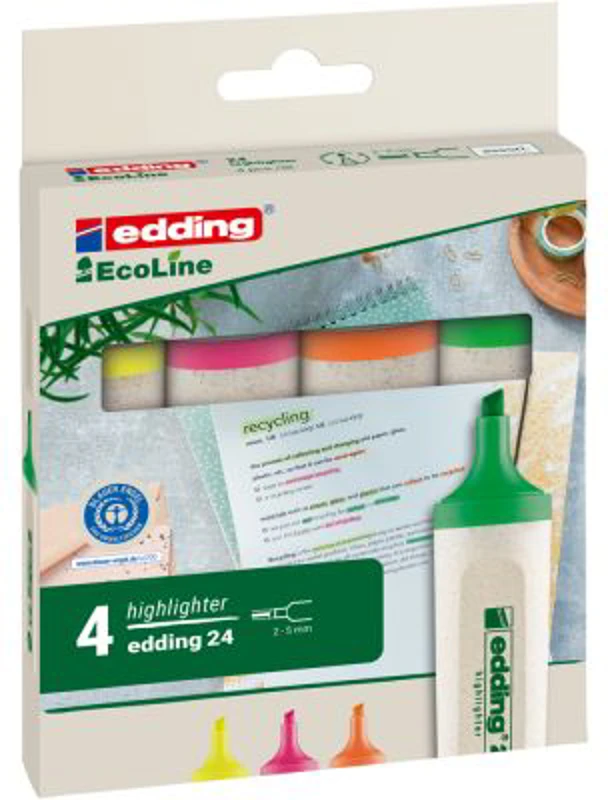 Textmarker Edding, E24, 4 culori/set