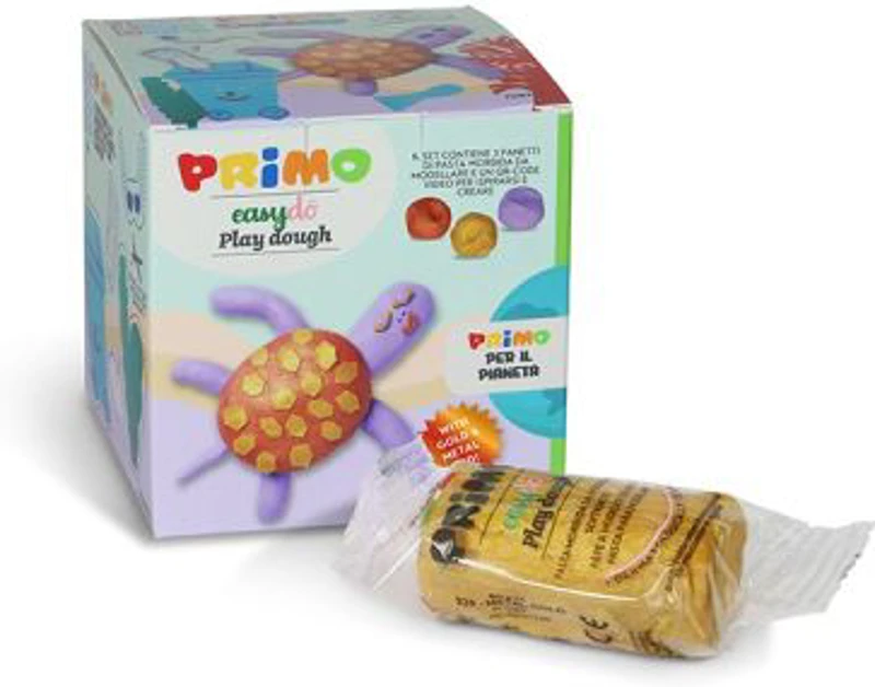Cub creativ Morocolor Primo Cubido plastilina, 3 culori a 60 g, design picaturaplastilina, 3 culori a 60 g, design testoasa