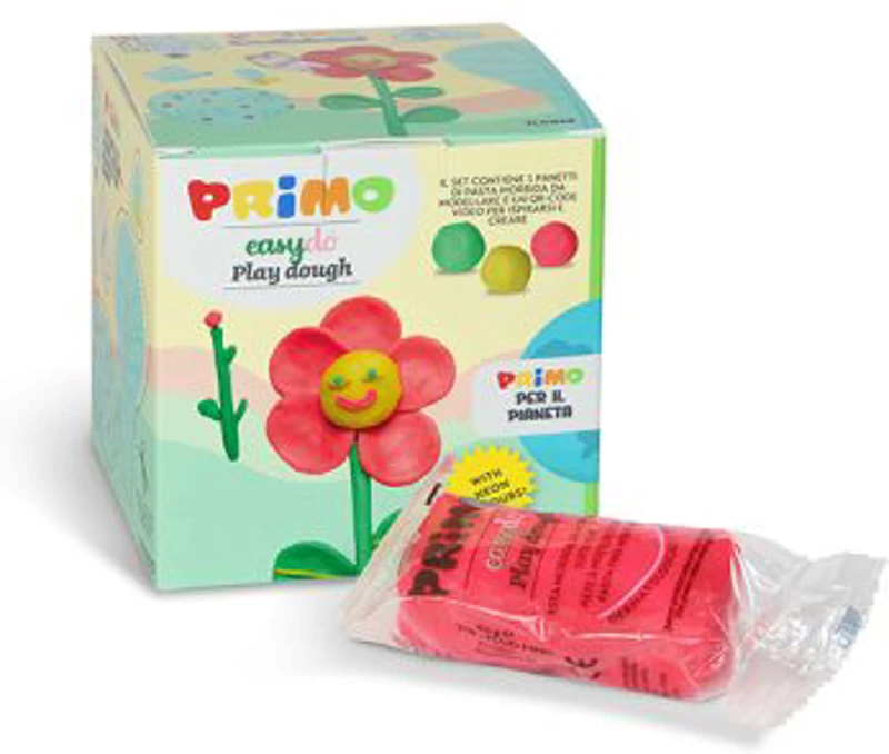 Cub creativ Morocolor Primo Cubido plastilina, 3 culori a 60 g, design floare