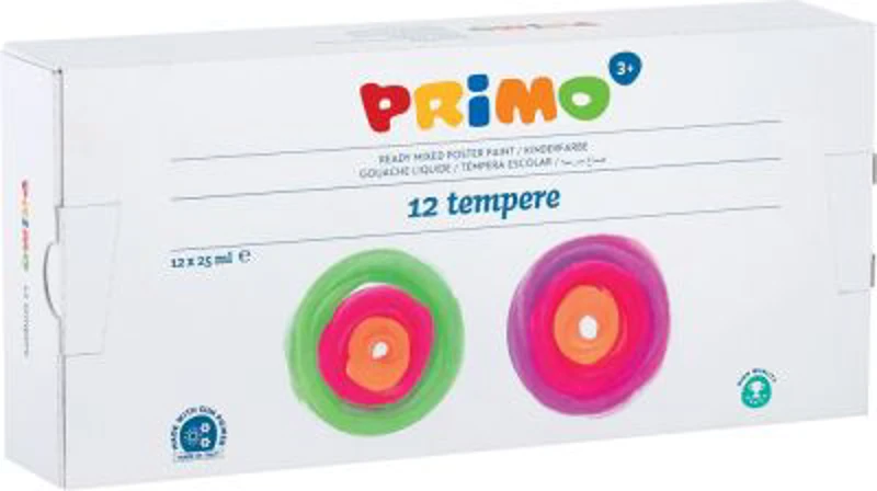 Tempera Morocolor Primo, 25 ml, 12 culori/cutie