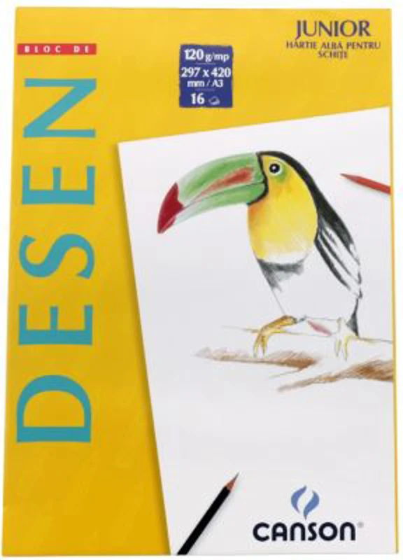 Bloc de desen A3 Canson, 16 file, 120g/mp
