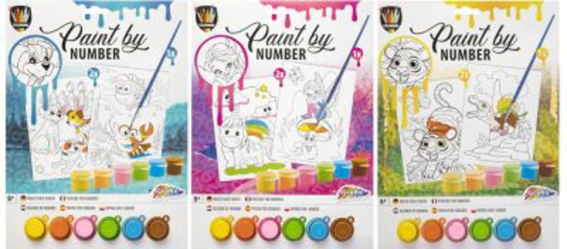 Set pictura pe numere Creative Craft, A4, 6 culori, 2 planse, 1 pensula