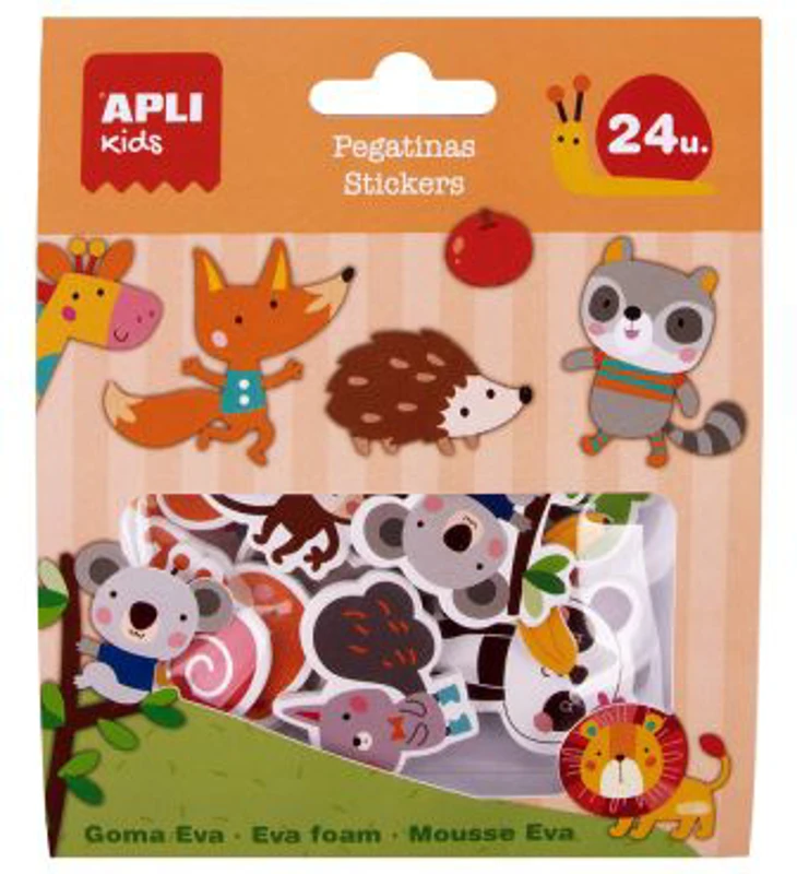 Autocolante Apli, tematica animale jungla, 24 bucati/set