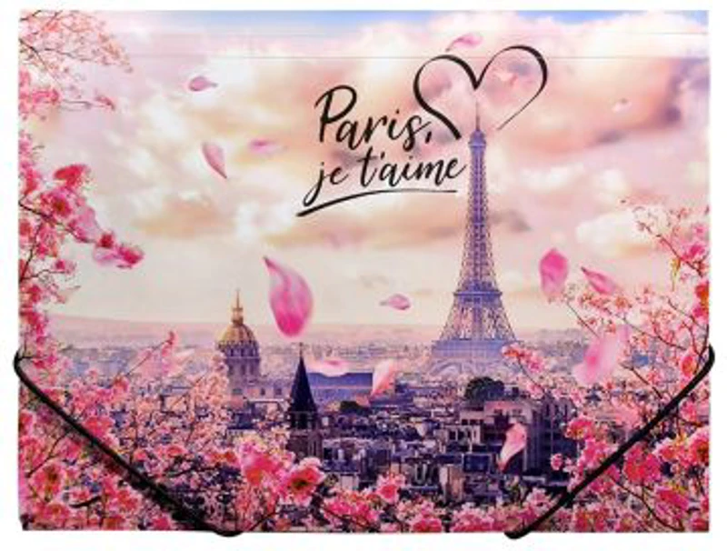 Mapa plastic Panta Plast, A4, inchidere elastic, design paris