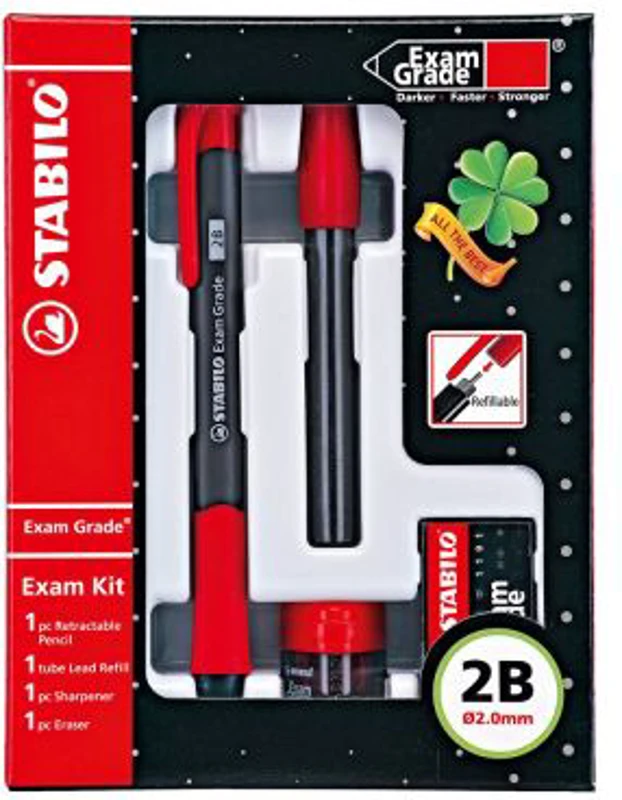 Set Stabilo Exam Grade, creion mecanic, ascutitoare, mine, radiera