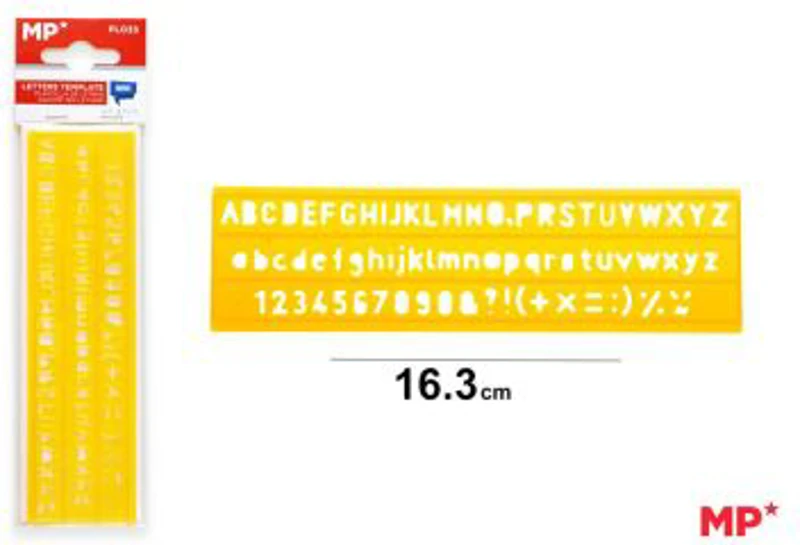 Sablon plastic Main Paper, 16 cm, litere si cifre, blister