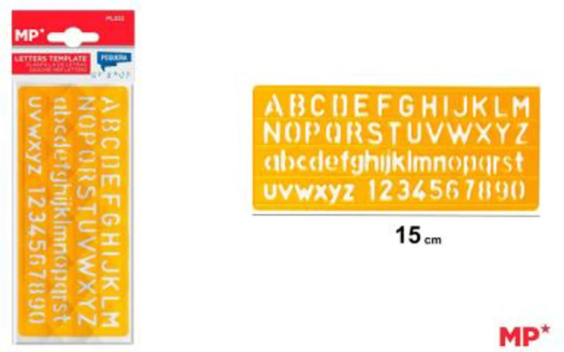 Sablon plastic Main Paper, 15 cm, litere si cifre, blister