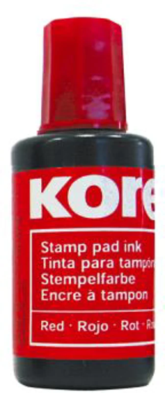 Tus pentru stampila automata/de cauciuc fara ulei Kores. 27 ml, rosu