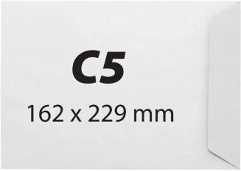 Plic C5, 162 x 229 mm, alb, gumat, 80 g/mp, 25 bucati/set