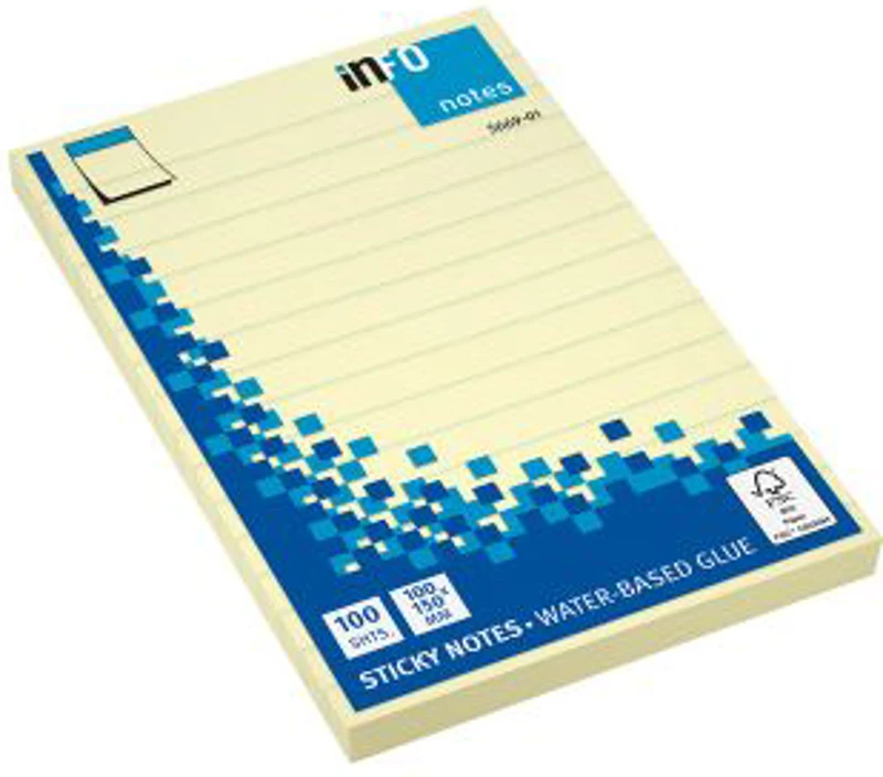 Notite adezive InFO, dictando, 100x150 mm, 100 file